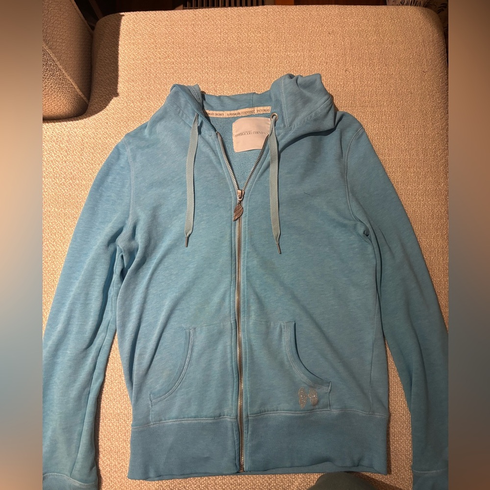 Victoria's Secret Kids Blue Hoodie with Angel Wing Design